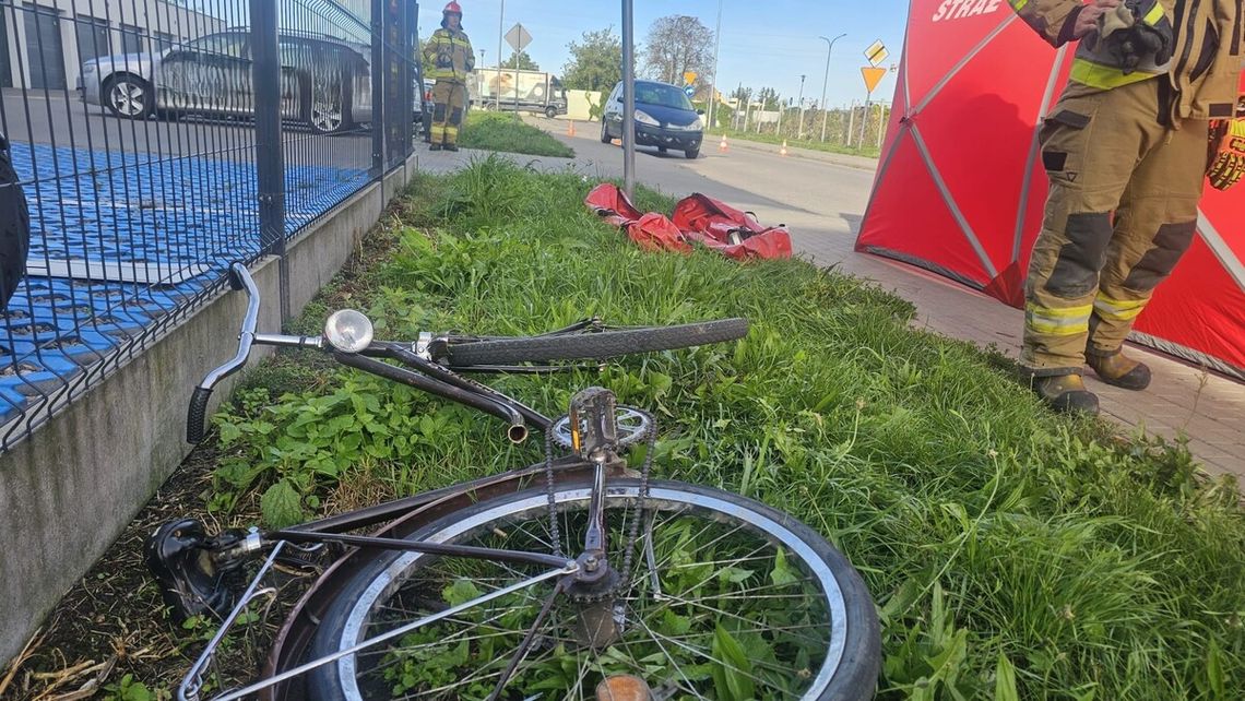 Śmiertelny wypadek na ulicy Powstańców Wielkopolskich w Ciechanowie. Zginął 65-letni rowerzysta