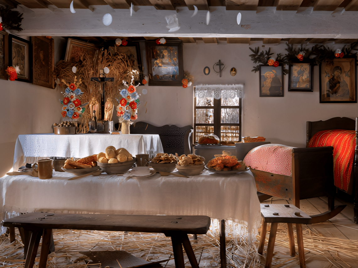 Świąteczny wystój staropolskiej chaty