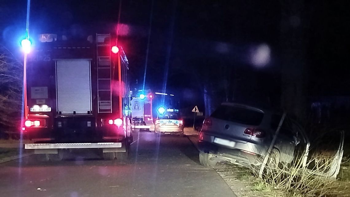 Tragedia na trasie Strzegowo-Radzimowice. Nie żyje 56-letni kierowca Zdjęcie z wypadku