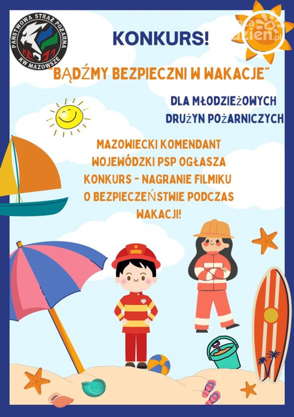 Trwa konkurs promujący bezpieczeństwo podczas letniego wypoczynku „BĄDŹMY BEZPIECZNI W WAKACJE”
