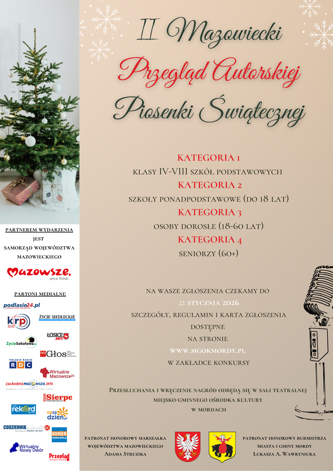 Trwa nabór do II Mazowieckiego Przeglądu Autorskiej Piosenki Świątecznej