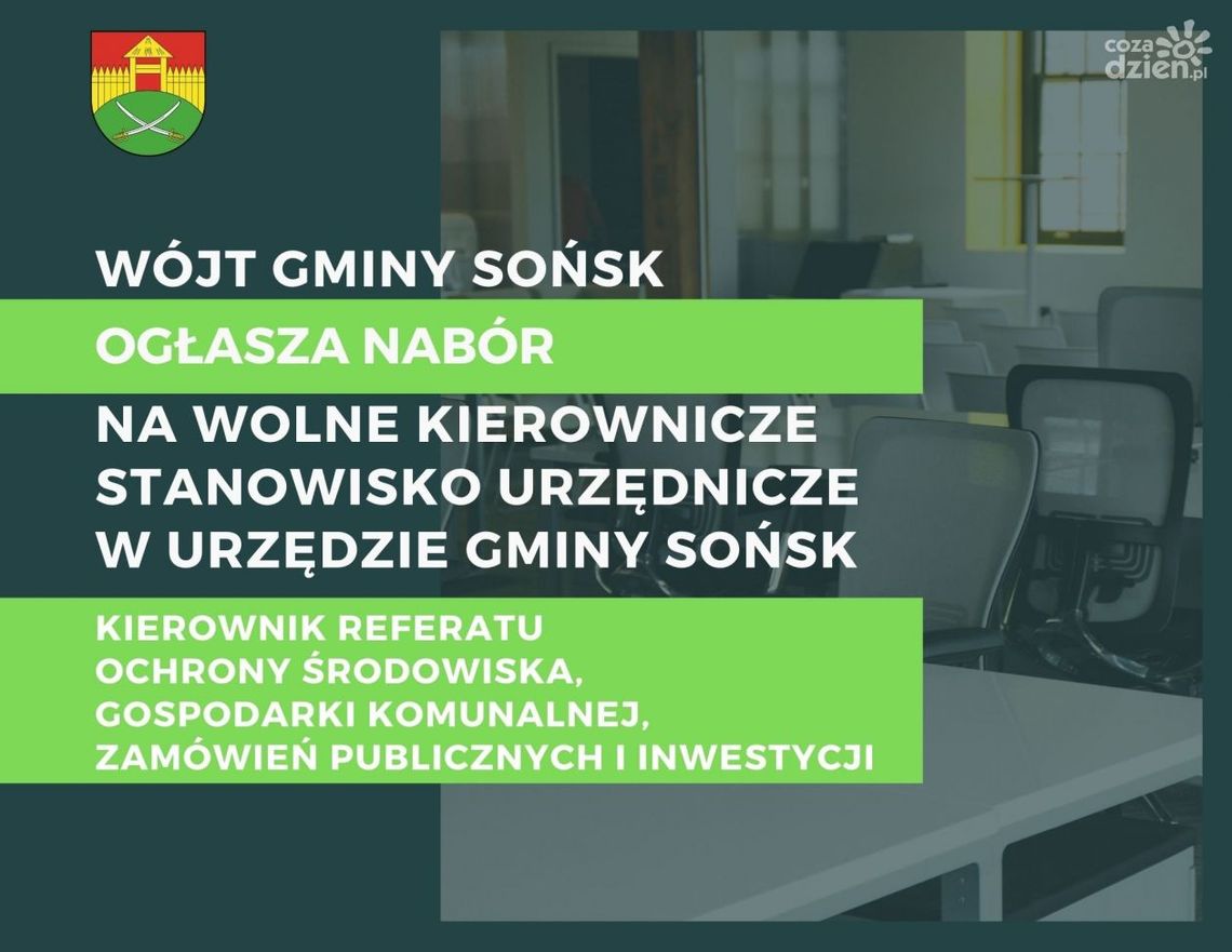 Uwaga! Jest praca w Urzędzie Gminy w Sońsku
