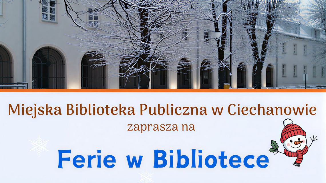 Plakat Ferie w bibliotece
