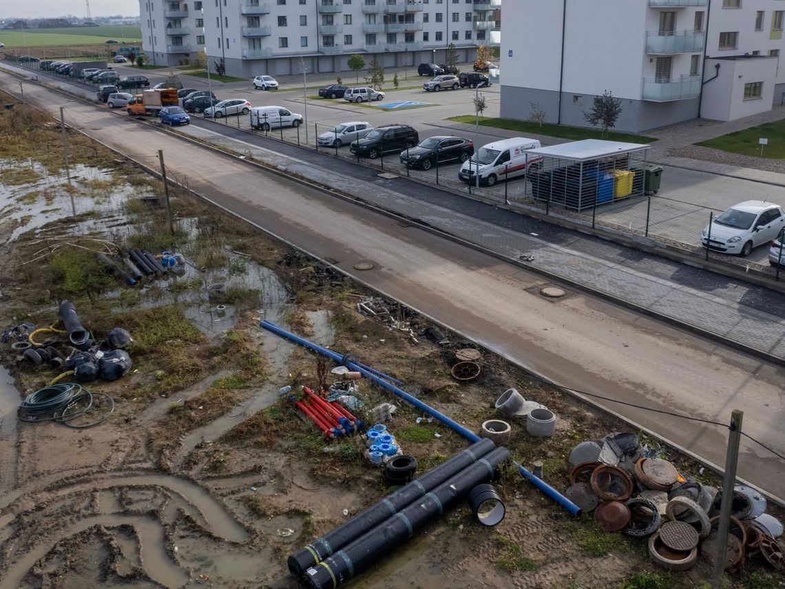 Budowana ulica na osiedlu Powstańców Wielkopolskich w Ciechanowie