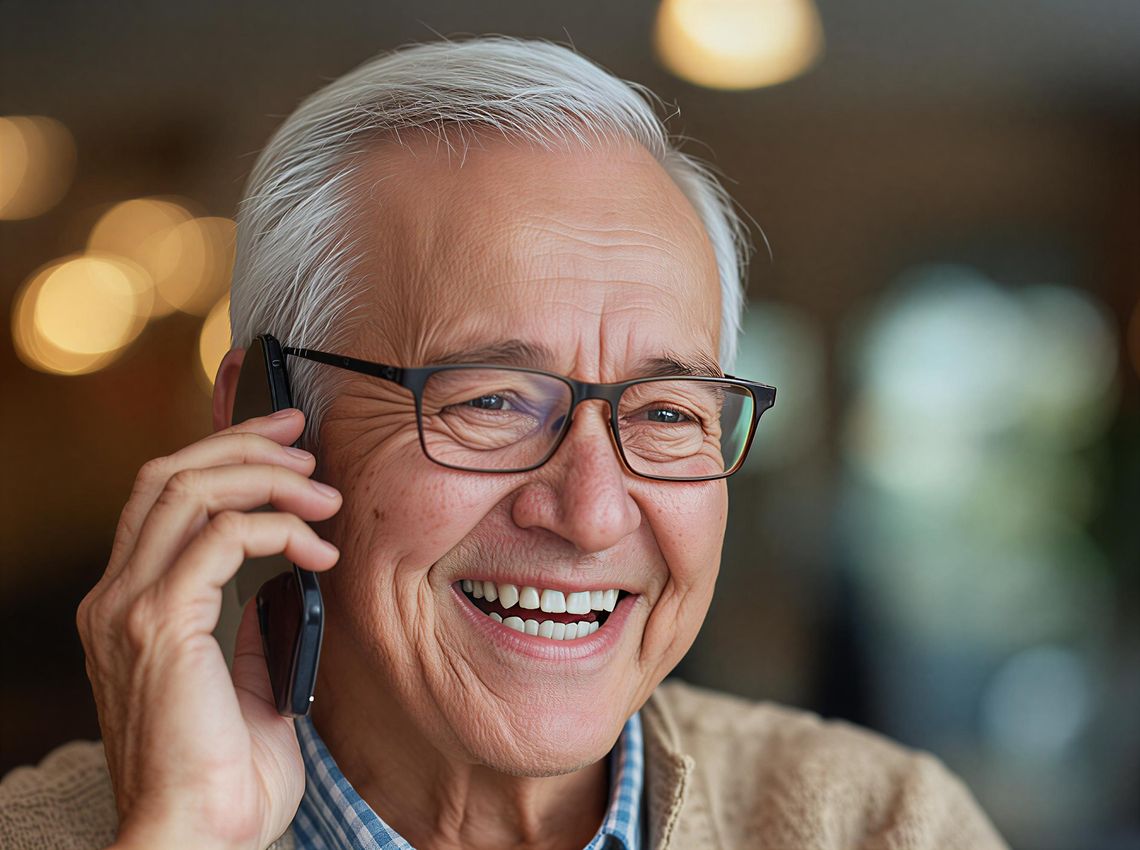 Senior dzwoniący do ZUS