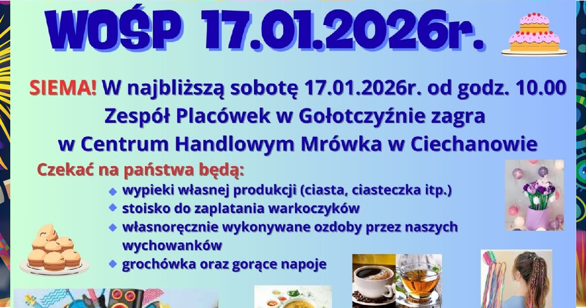 Plakat Zespół Placówek w Gołotczyźnie dla WOSP