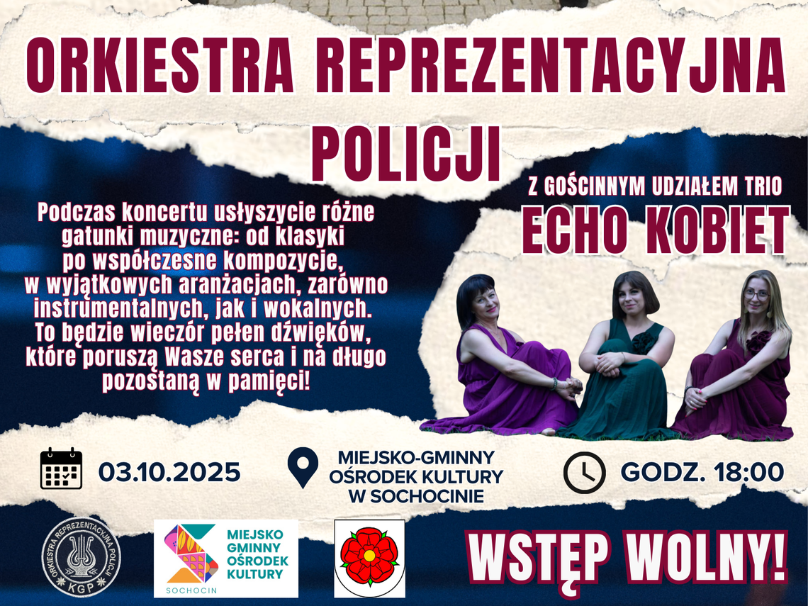 Plakat zapowiadający koncert orkiestry policji