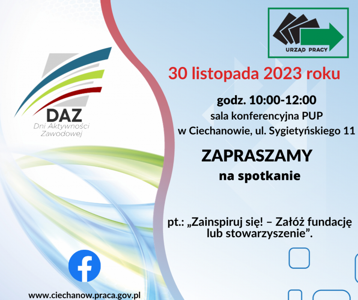 "Zainspiruj się! - Załóż fundację lub stowarzyszenie" w ramach Dni Aktywności Zawodowej "Zainspiruj się! - Załóż fundację lub stowarzyszenie" w ramach Dni Aktywności Zawodowej