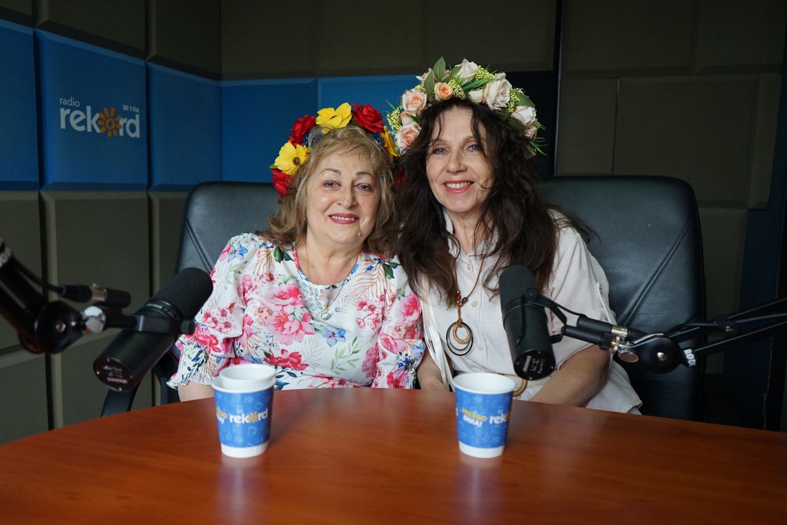 Janina Janakakos-Szymańska i Ewa Jeziółkowska w studiu Radia Rekord Mazowsze