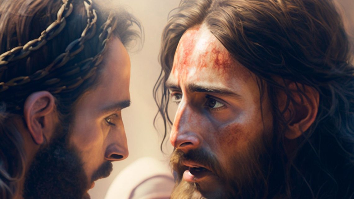 Jezus i Judasz twarzą w twarz