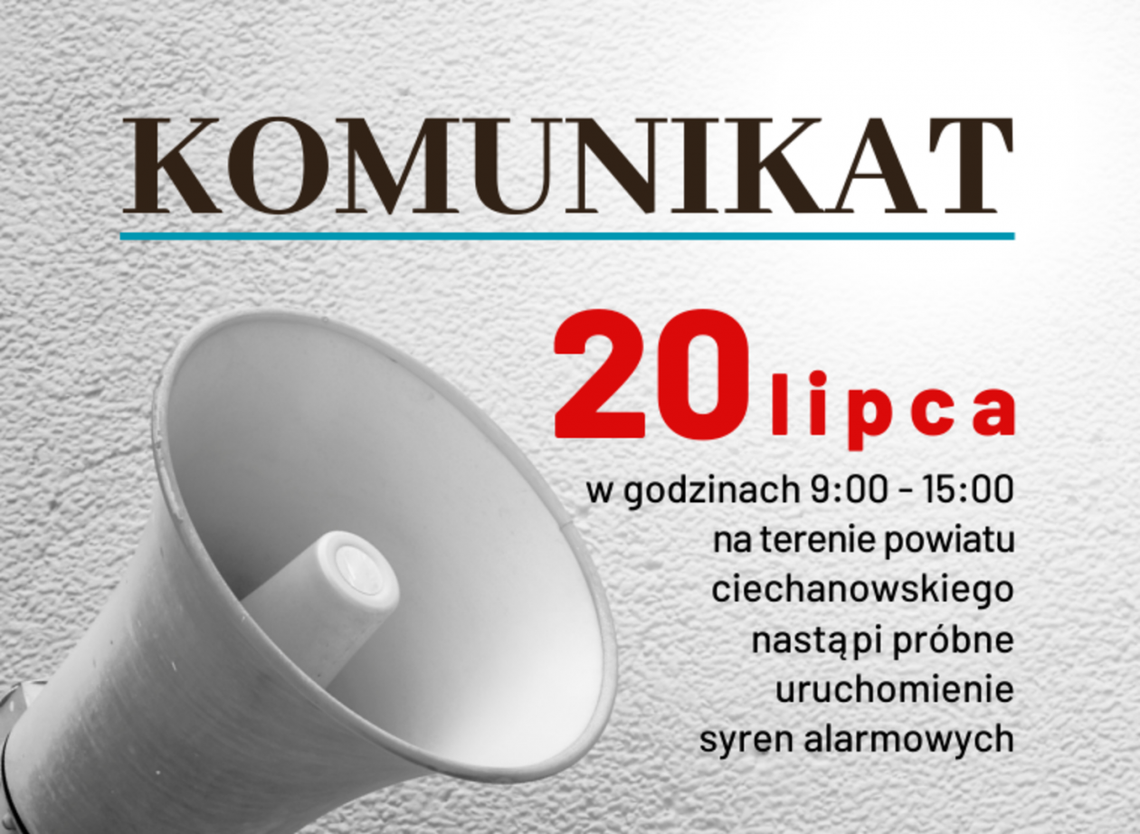 Zawyją syreny alarmowe w powiecie ciechanowskim