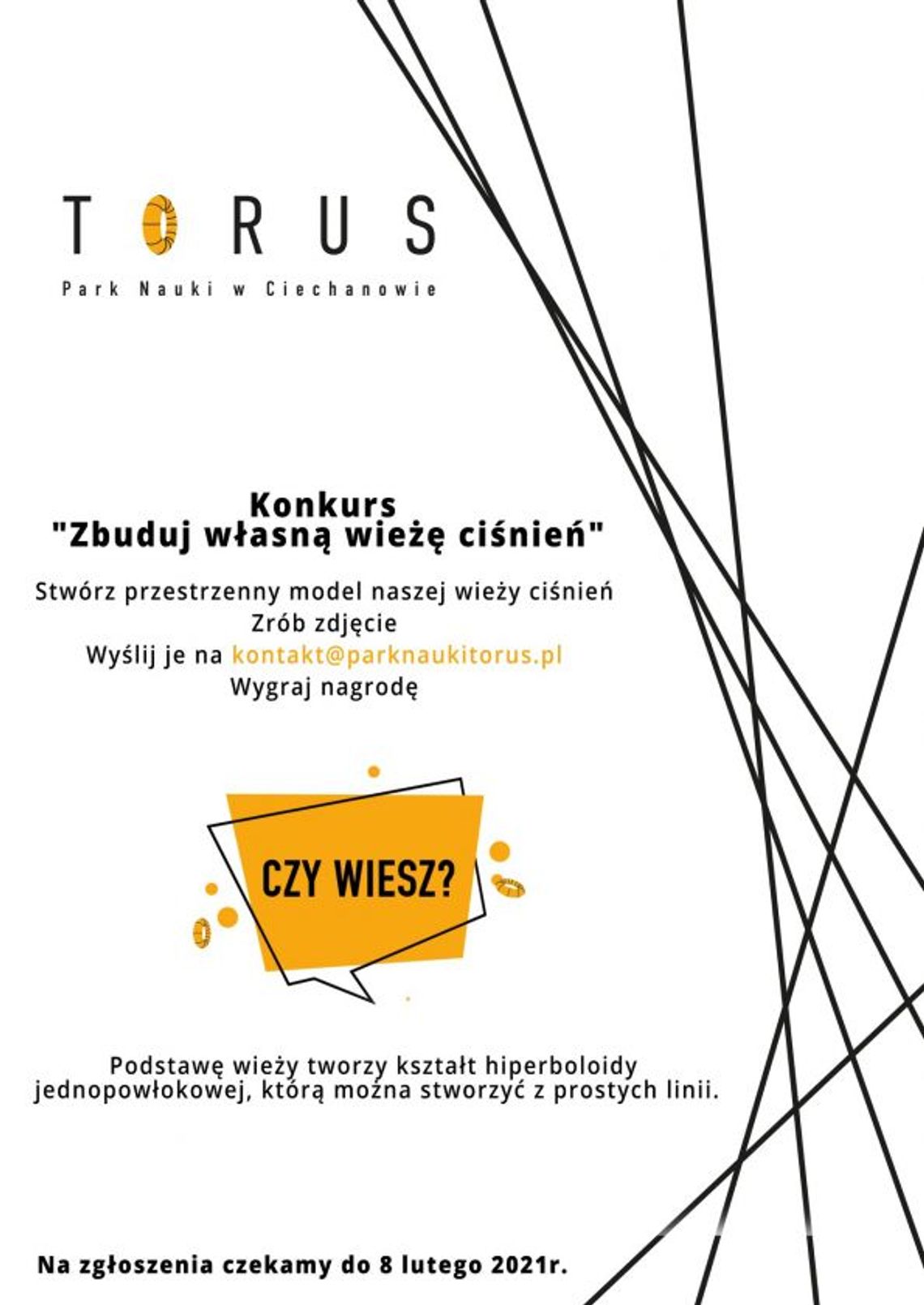 "Zbuduj własną wieżę ciśnień" z Parkiem Nauki Torus!