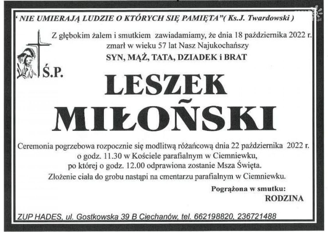 Zmarł wieloletni sołtys wsi Olszewka