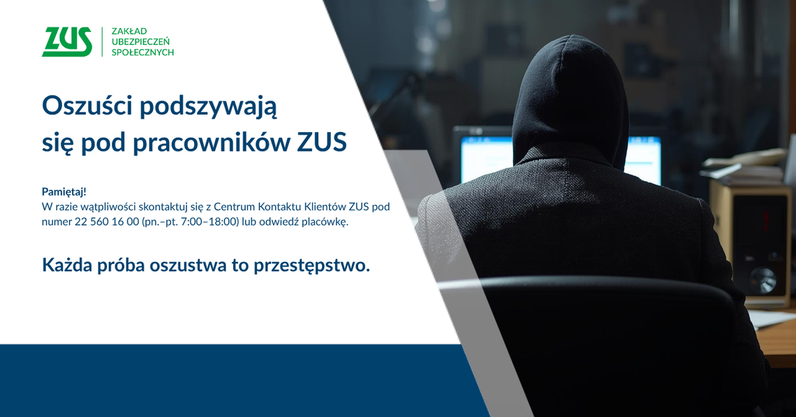 ZUS ostrzega - oszuści podszywają się pod pracowników ZUS ostrzega - oszuści podszywają się pod pracowników