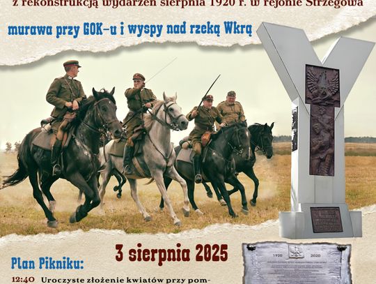 Rekonstruktorzy historyczni na koniach w strojach ułanów