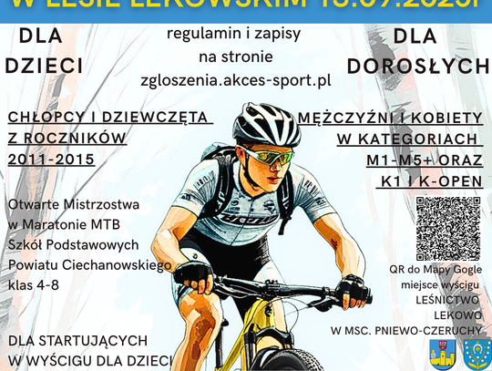 Plakat - Maraton MTB w Lesie Lekowskim