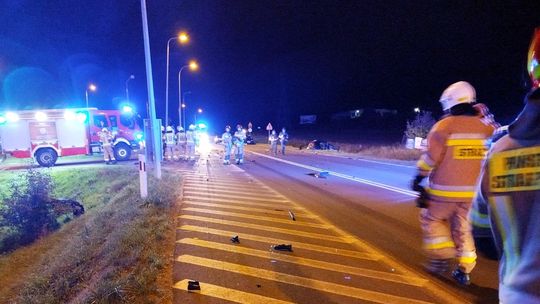 Zderzenie volkswagena i BMW na DW 587 w Mławie