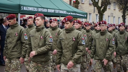 Zdjęcie z uroczystości niepodległościowych w Ciechanowie