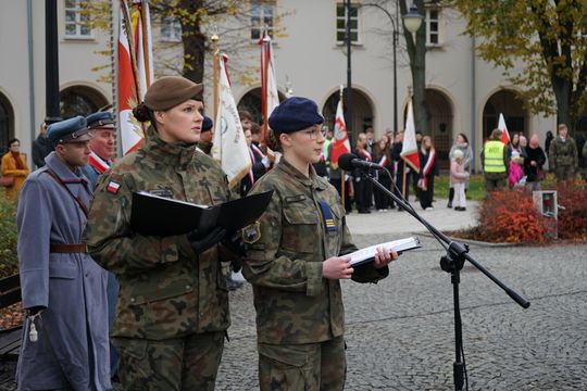 Zdjęcie z uroczystości niepodległościowych w Ciechanowie