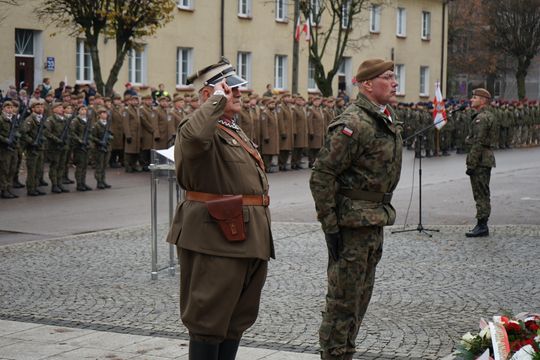 Zdjęcie z uroczystości niepodległościowych w Ciechanowie
