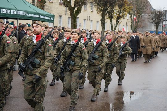 Zdjęcie z uroczystości niepodległościowych w Ciechanowie