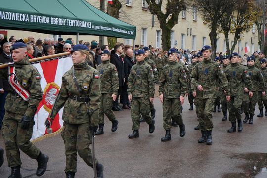 Zdjęcie z uroczystości niepodległościowych w Ciechanowie