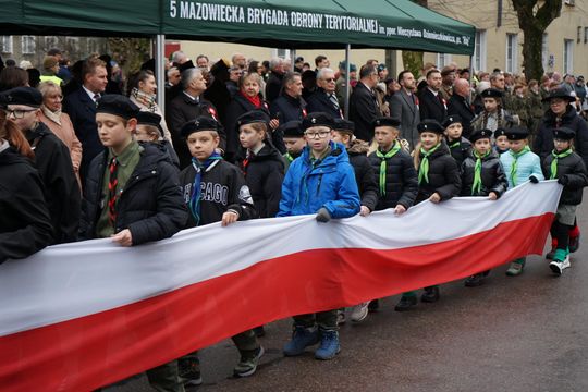 Zdjęcie z uroczystości niepodległościowych w Ciechanowie