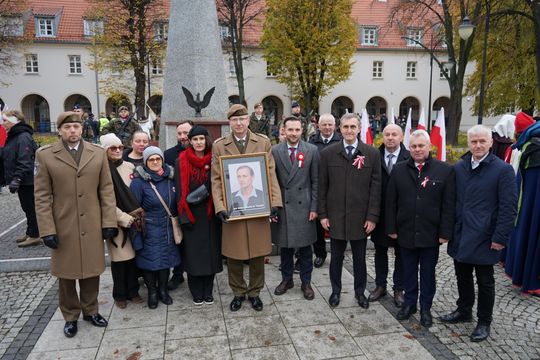 Zdjęcie z uroczystości niepodległościowych w Ciechanowie