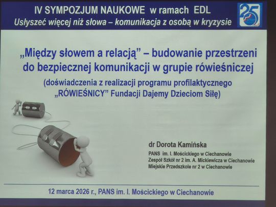Sympozjum w PANS - Komunikacja w kryzysie psychicznym