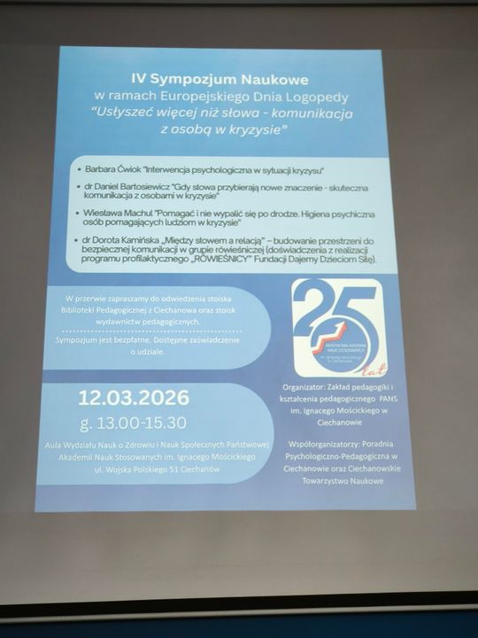 Sympozjum w PANS - Komunikacja w kryzysie psychicznym