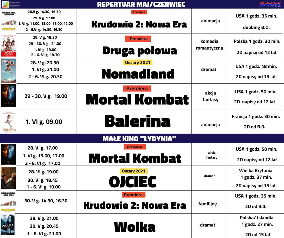 repertuar maj,czerwiec