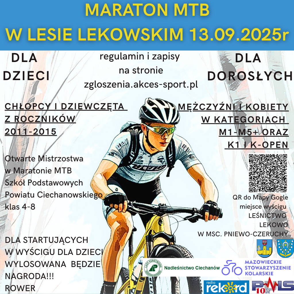 Maraton MTB w lesie lekowskim - plakat